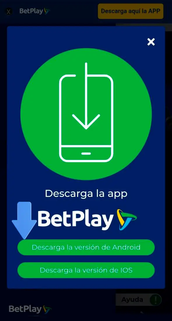 Comience su viaje por el mundo de BetPlay Casino descargando la aplicación.