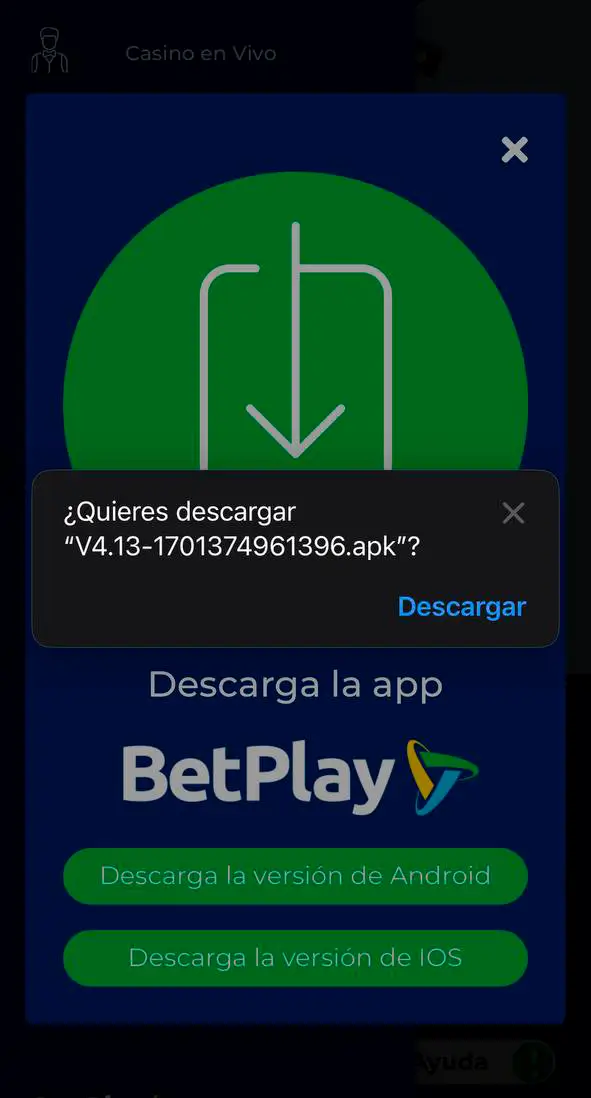 Empieza a descargar la aplicación BetPlay.