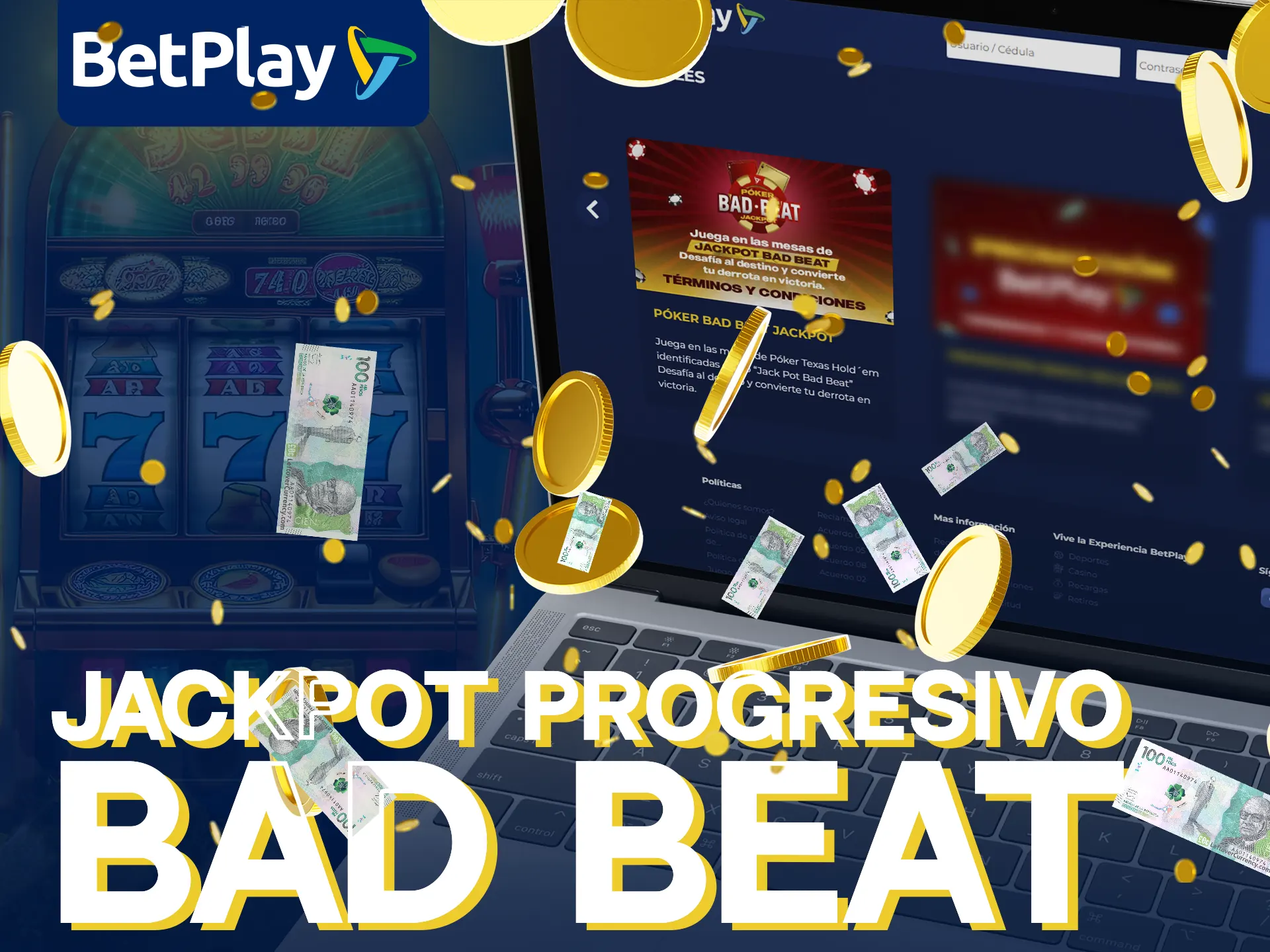Prueba el Jackpot Progresivo Bad Beat de BetPlay.