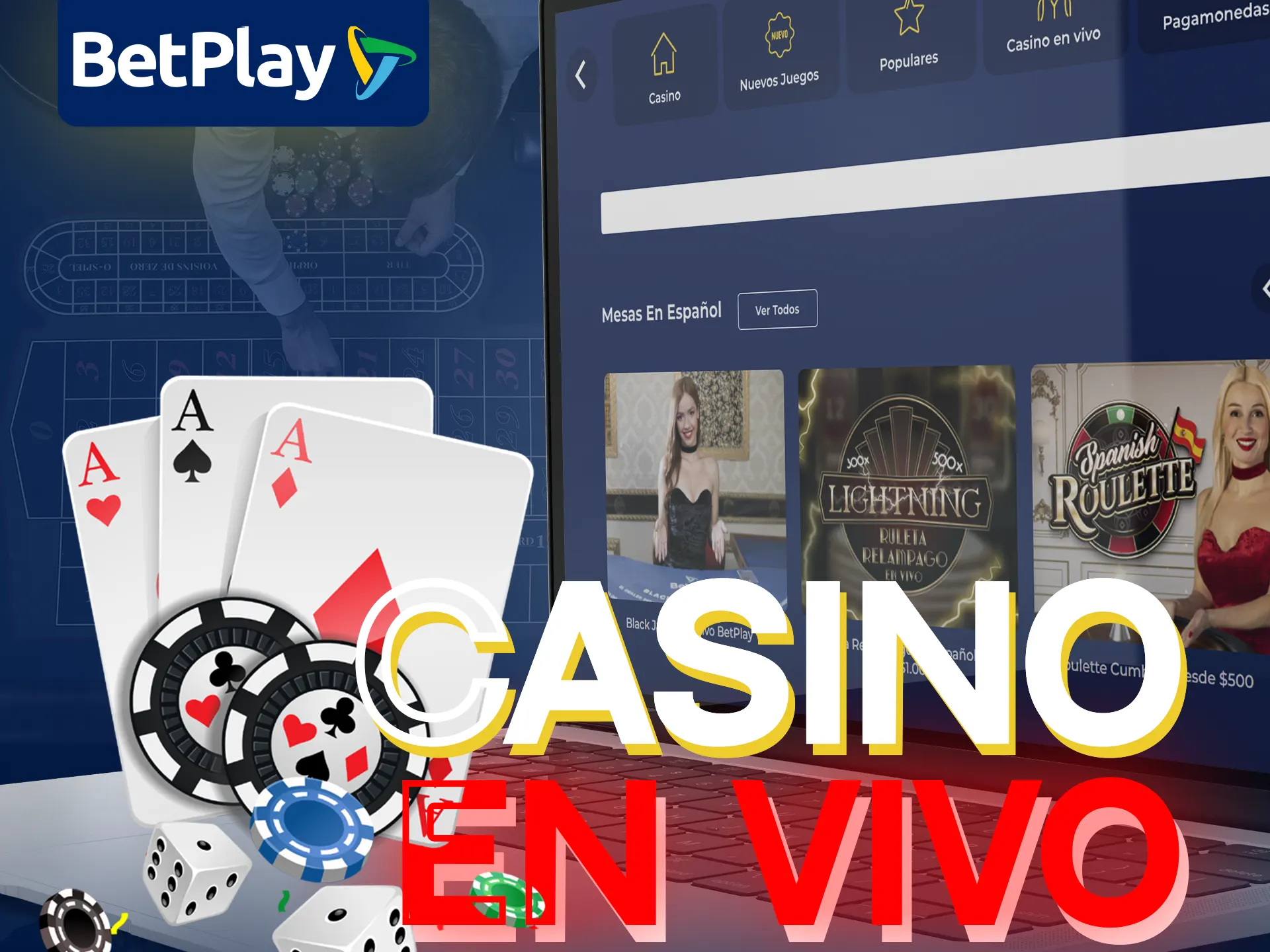 El Casino en Vivo de BetPlay ofrece juegos populares.