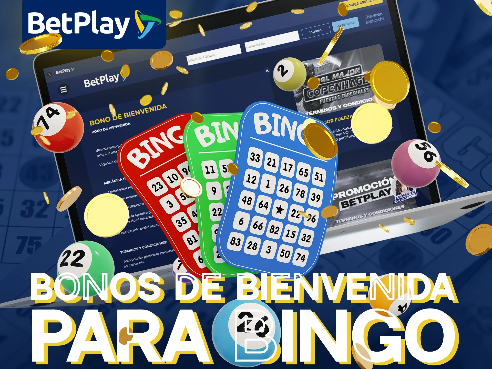 Consigue bonos de bienvenida de Bingo en BetPlay de hasta 78.000.000 COP.