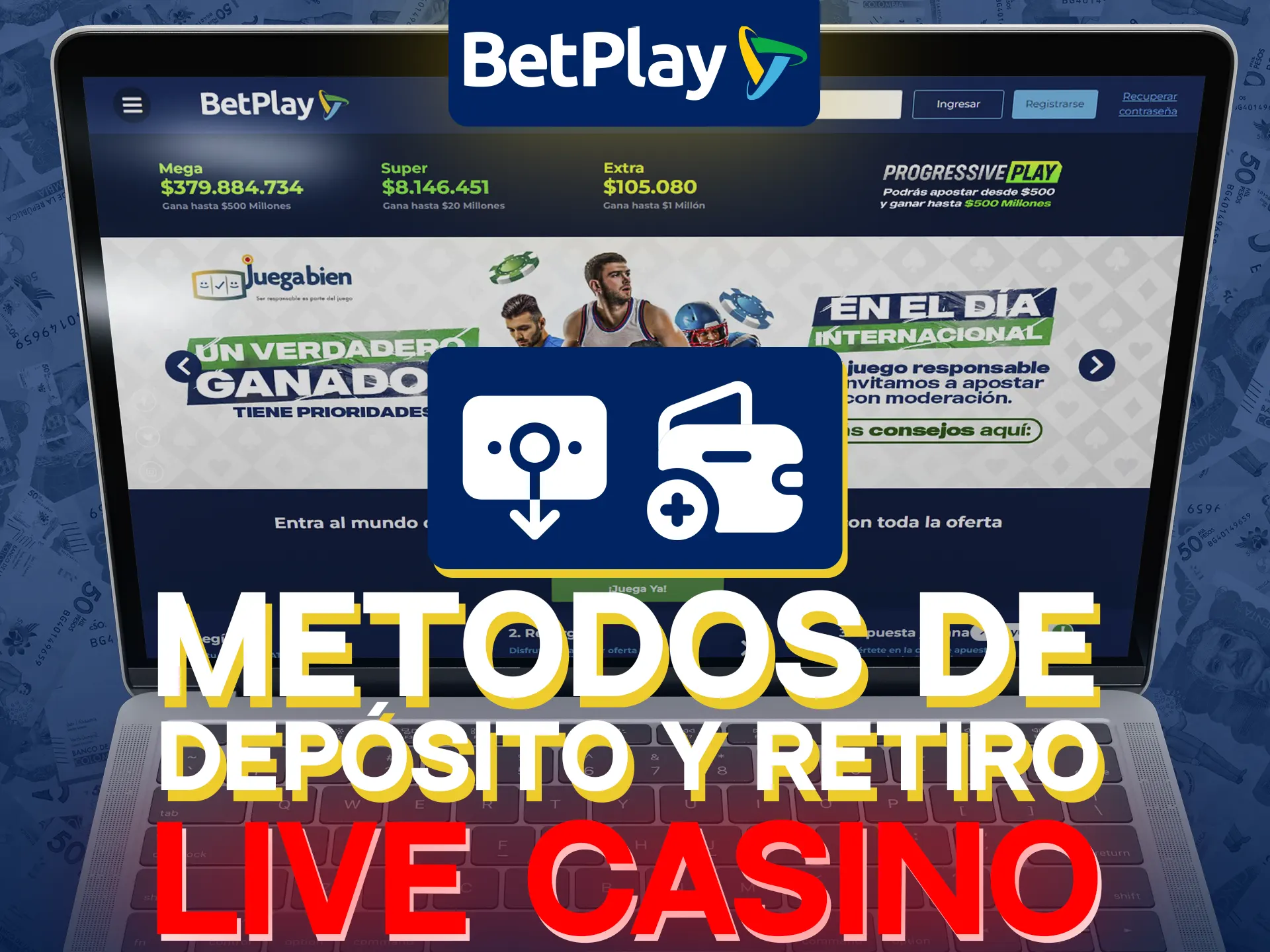 En el casino en vivo BetPlay puede utilizar muchos métodos de pago populares en Colombia.