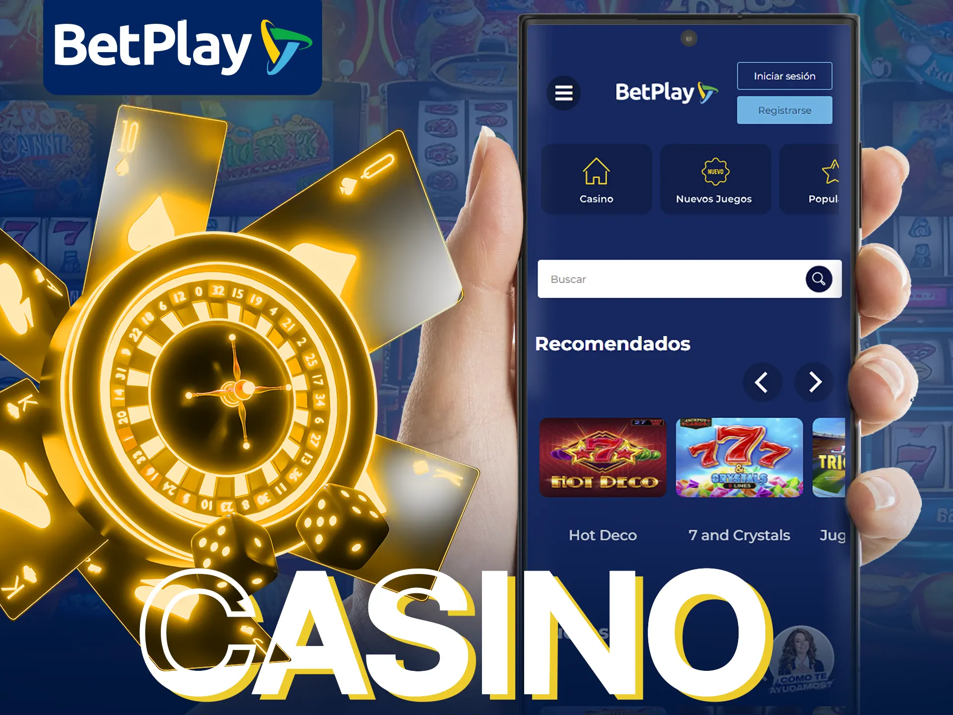 Juega a juegos de casino a través de la aplicación BetPlay para Android e iOS.
