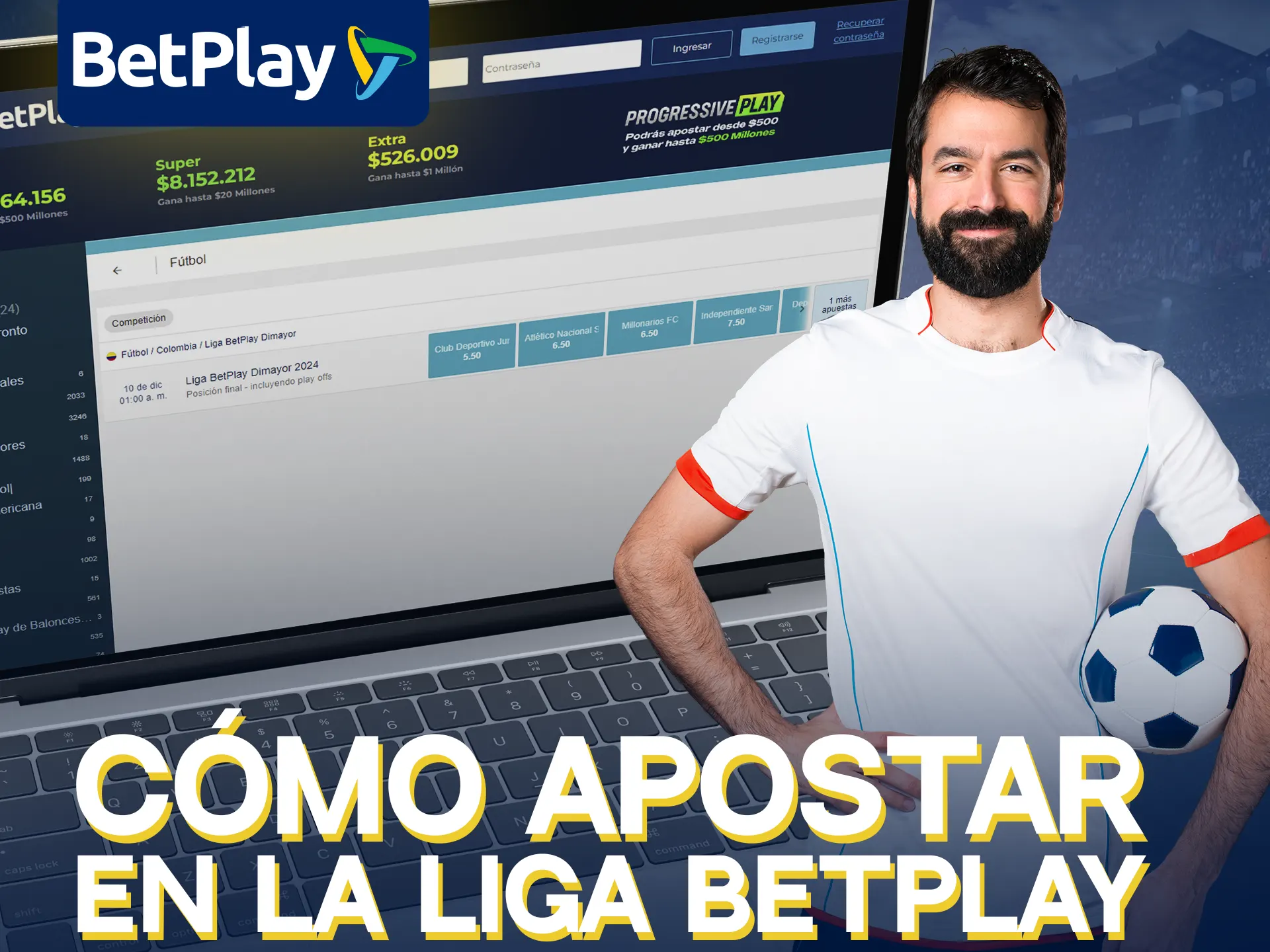 Deposita y elige un partido para apostar en los partidos de la Liga BetPlay 2024.