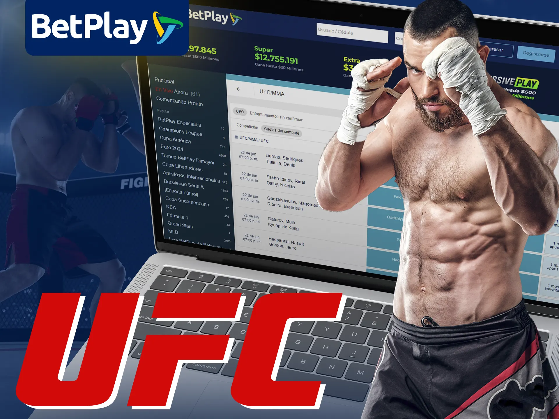 BetPlay ofrece apuestas en UFC para varias peleas.