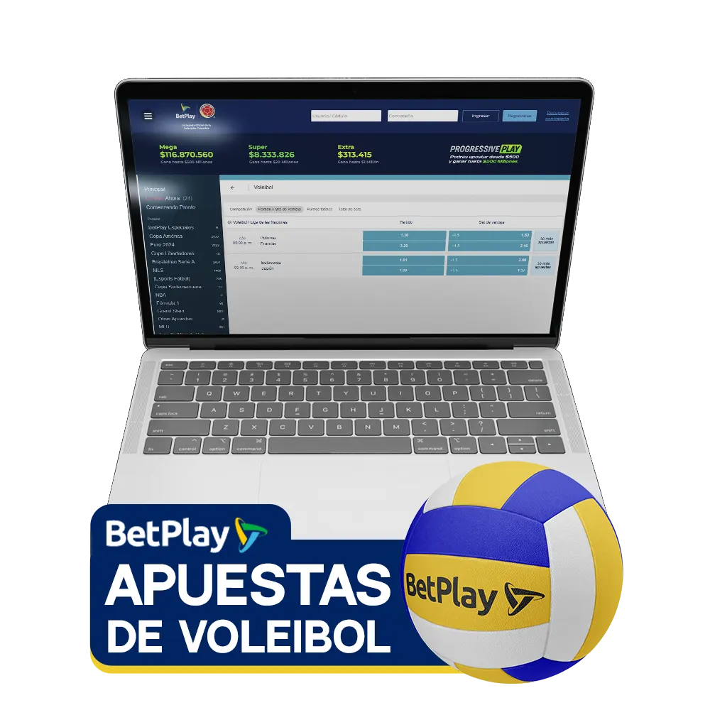 BetPlay ofrece opciones competitivas de apuestas en voleibol.