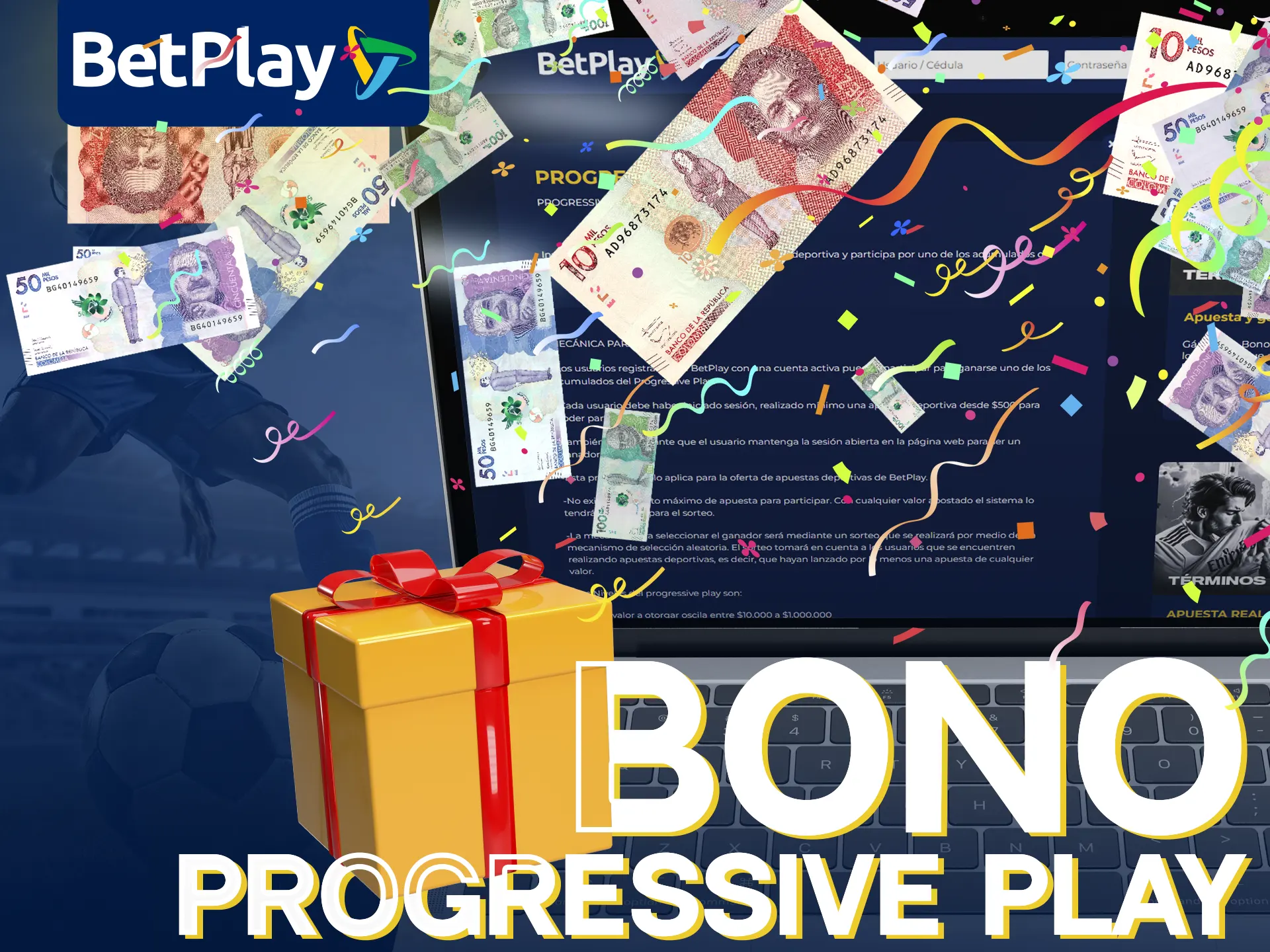 BetPlay ofrece un bono de registro Progressive Play.