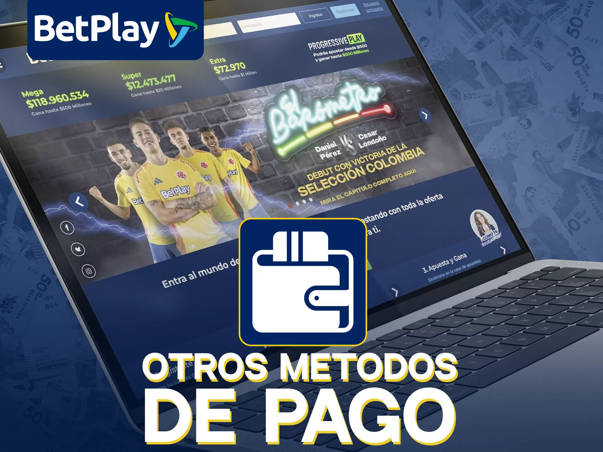 BetPlay ofrece otros métodos de pago, además de DaviPlata.