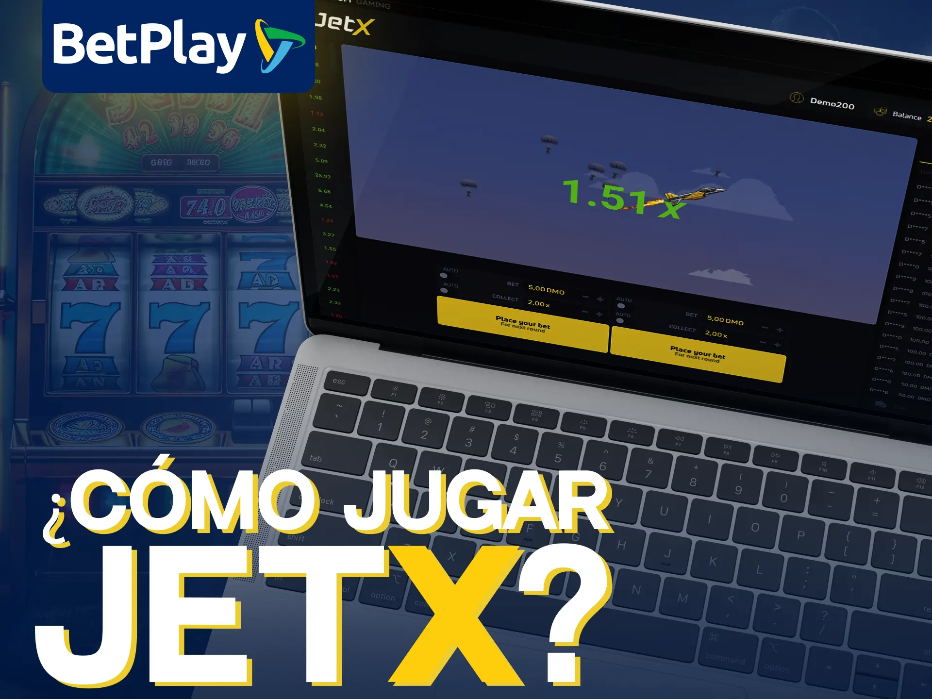 Juega a JetX BetPlay creando una cuenta y depositando.