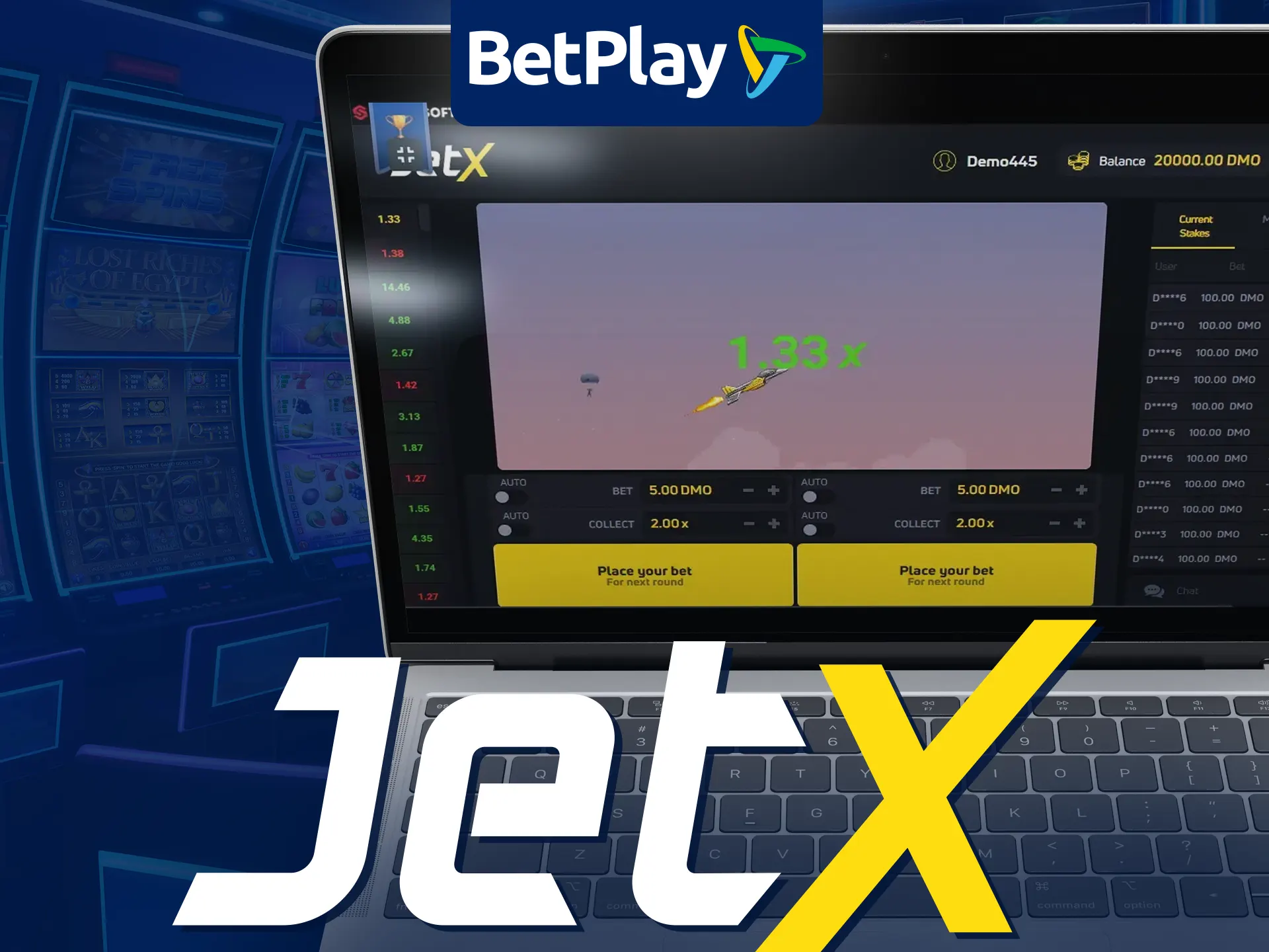 El juego JetX de BetPlay mezcla habilidad y azar.