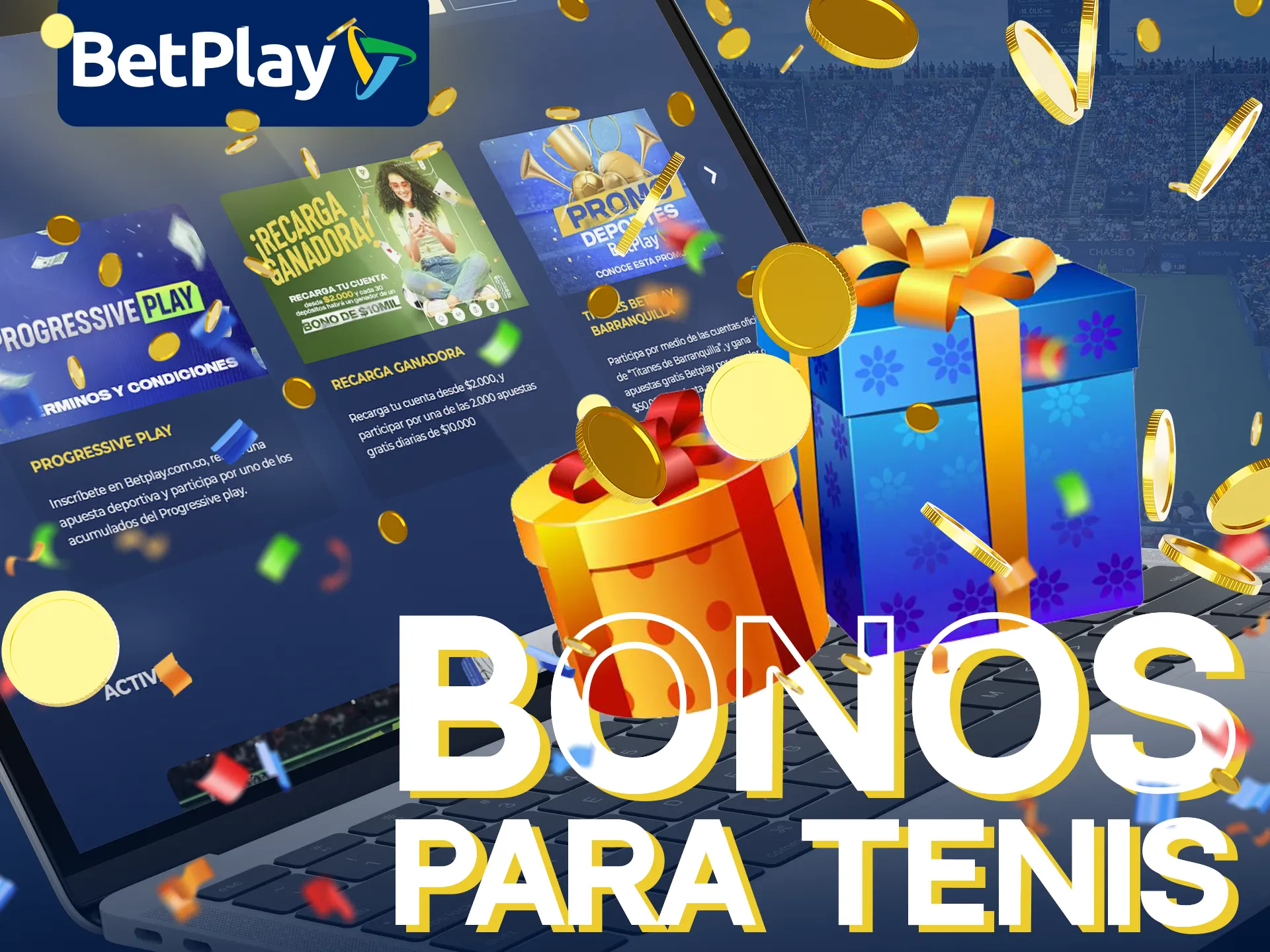 BetPlay ofrece bonos para apuestas en tenis.