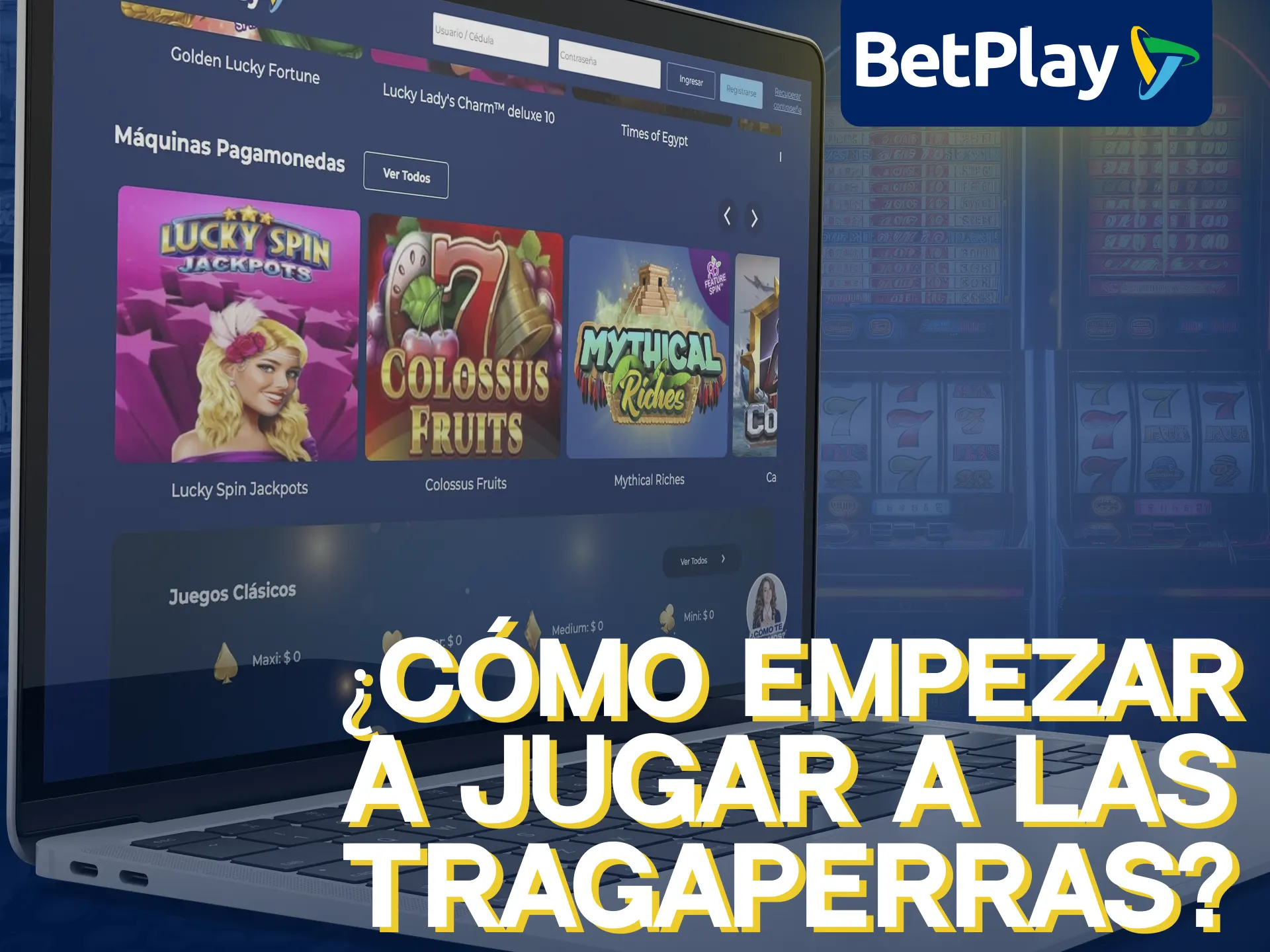 Empieza a jugar a las tragaperras en BetPlay fácilmente haciendo un depósito y eligiendo un juego.