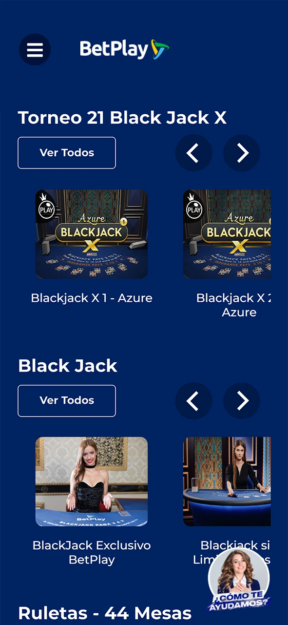 Vaya a la sección de casino en vivo de BetPlay y elija el juego.