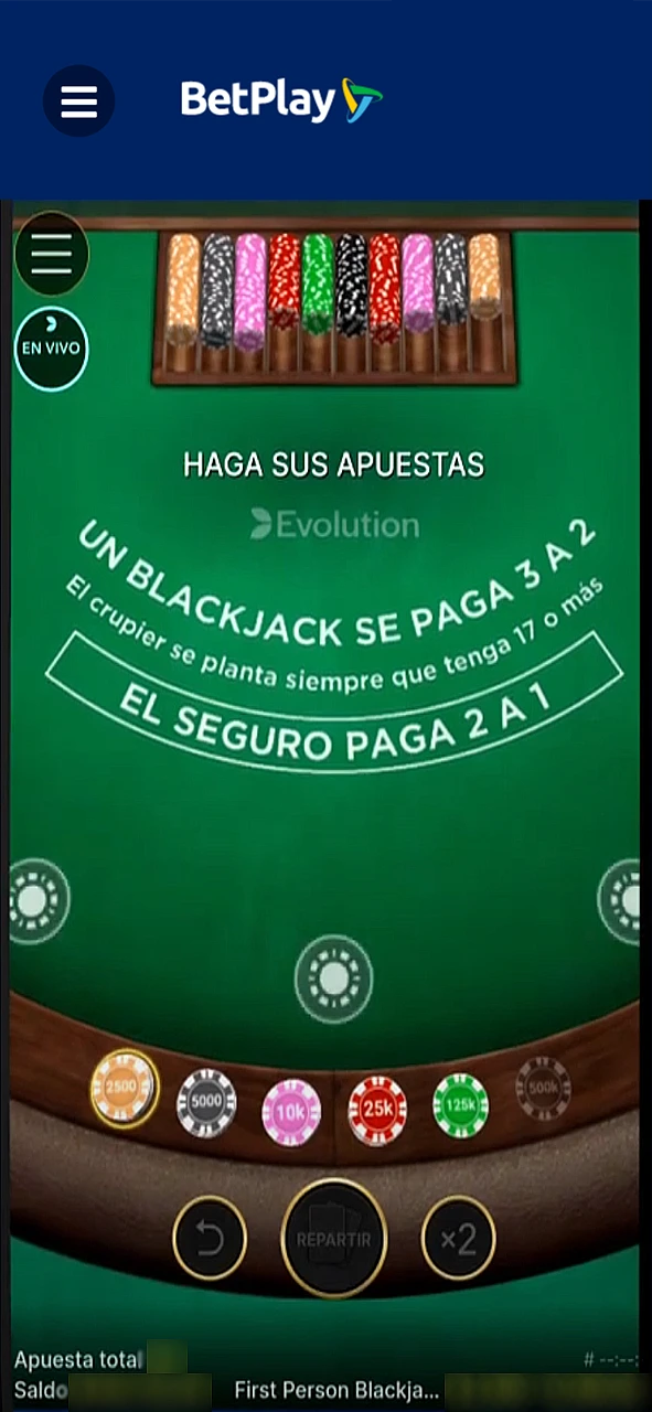 Elige un juego y empieza a jugar con crupieres en vivo en BetPlay.