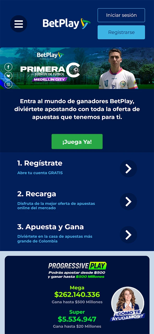 Abre BetPlay y comienza tu emocionante viaje.